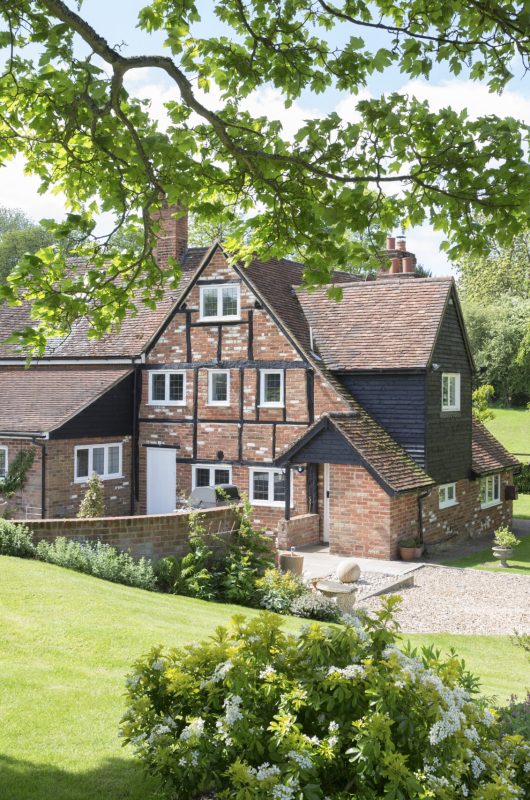 Country house in rural fields